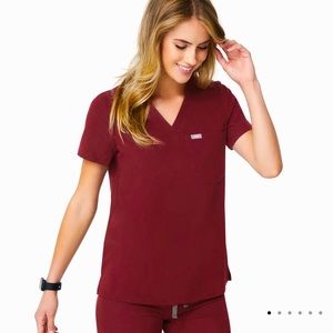 Figs Scrub Catarina Top - Burgundy